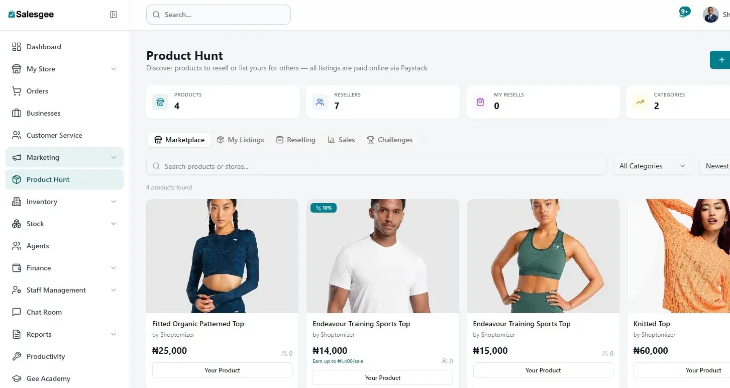 SalesGee Product Hunt marketplace